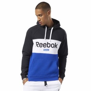 Bluza Z Kapturem Męskie Reebok Training Essentials Linear Logo Czarne PL 31WKDBV